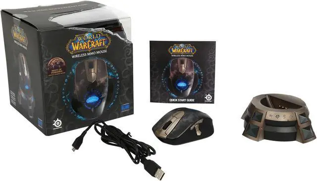 Alt view image 6 of 6 - SteelSeries World of Warcraft Wireless MMO 62220 2-Tone 11 Buttons 1 x Wheel USB RF Wireless Laser Gaming Mouse