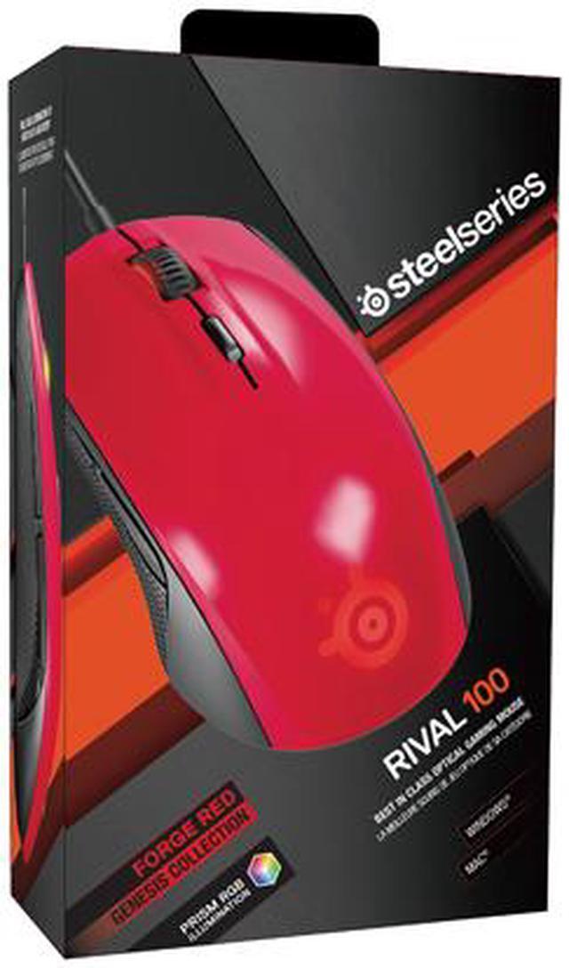 Alt view image 4 of 4 - SteelSeries Rival 100 Optical Gaming Mouse - Forged Red