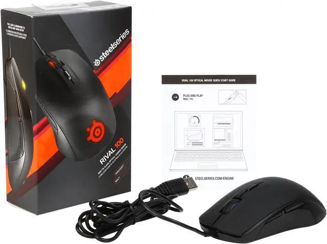 Alt view image 5 of 5 - SteelSeries Rival 100 Optical Gaming Mouse - Black