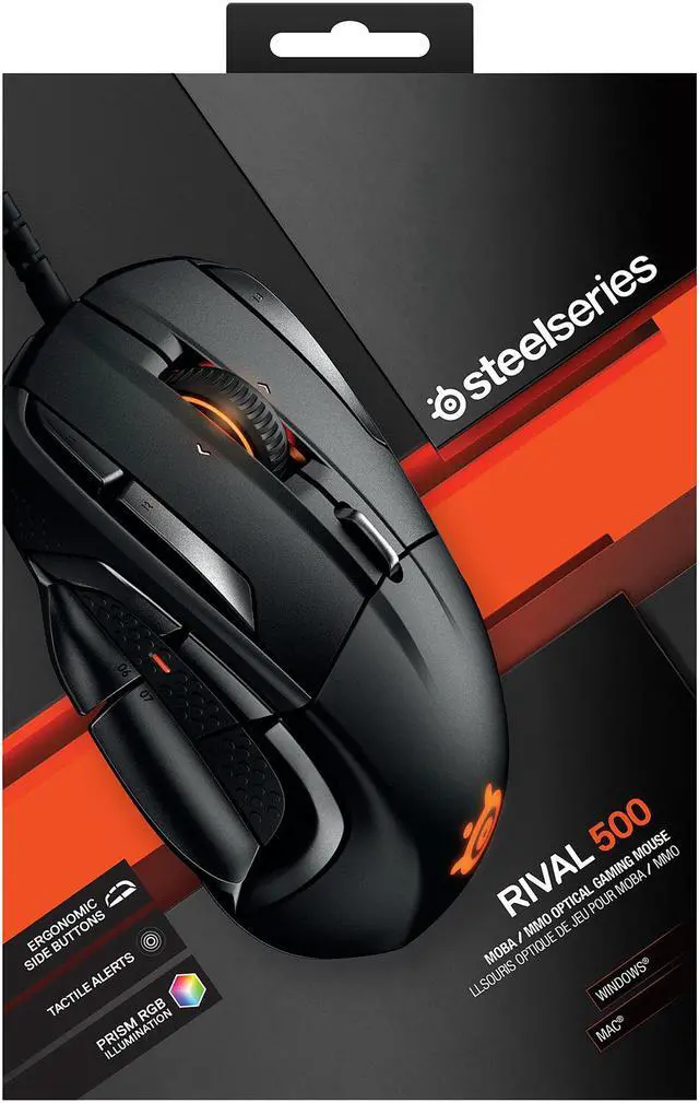 Alt view image 10 of 11 - SteelSeries Rival 500 MOBA/MMO Gaming Mouse, 15 buttons, Tactile Alerts, 16000 CPI, Multicolor