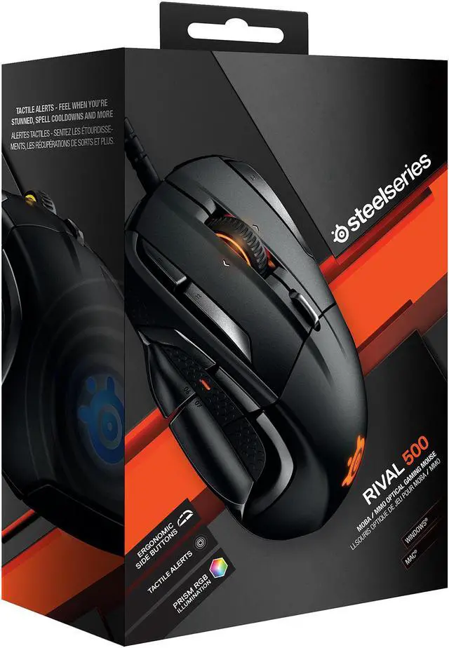 Alt view image 11 of 11 - SteelSeries Rival 500 MOBA/MMO Gaming Mouse, 15 buttons, Tactile Alerts, 16000 CPI, Multicolor