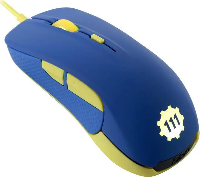 Main image of SteelSeries Rival 300 Fallout 4 Edition 62352 Blue 6 Buttons 1 x Wheel Wired Optical Gaming Mice
