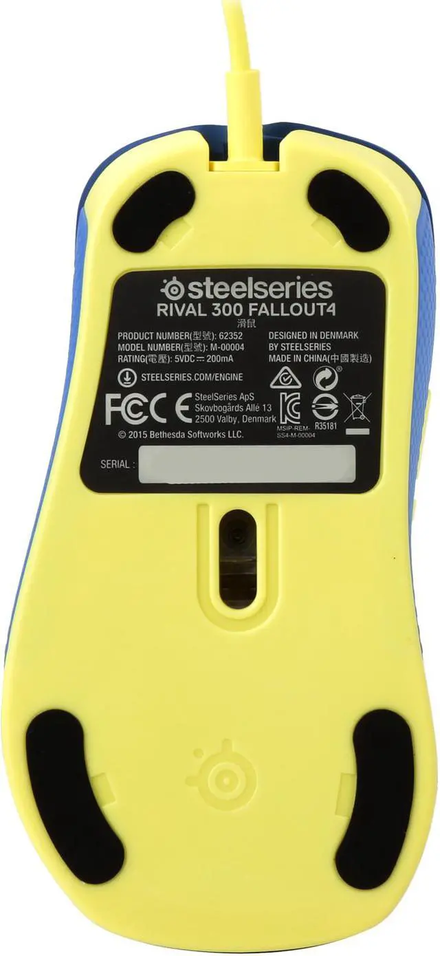 Alt view image 4 of 5 - SteelSeries Rival 300 Fallout 4 Edition 62352 Blue 6 Buttons 1 x Wheel Wired Optical Gaming Mice