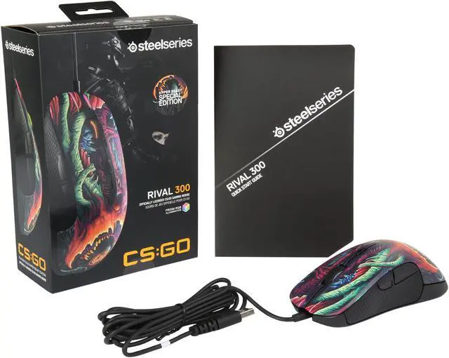 Alt view image 9 of 9 - SteelSeries Rival 300 CS: GO Hyper Beast Edition 62363 Multi color 6 Buttons 1 x Wheel USB Wired Optical Gaming Mice