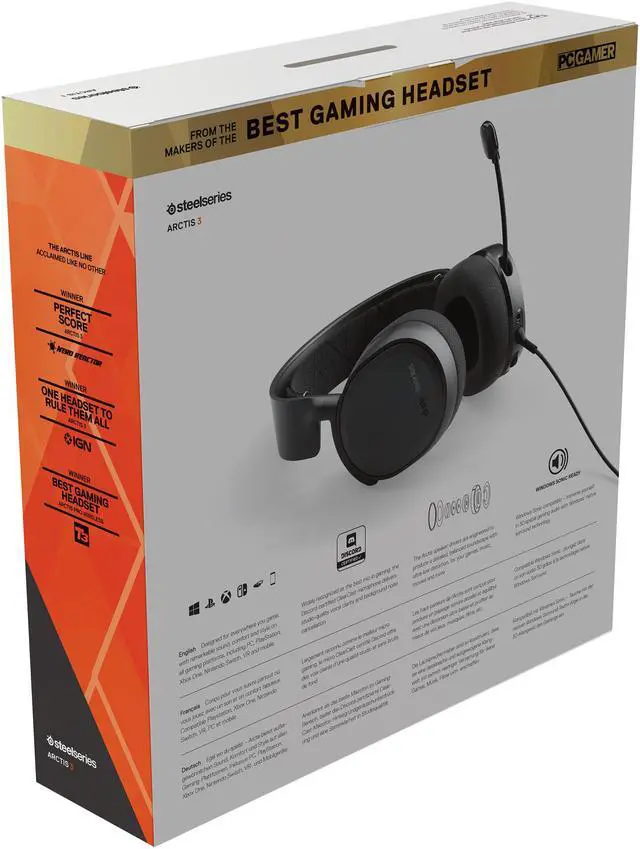 Alt view image 7 of 7 - SteelSeries Arctis 3 - All-Platform Gaming Headset - for PC, PlayStation 5, Xbox One, Nintendo Switch - Black