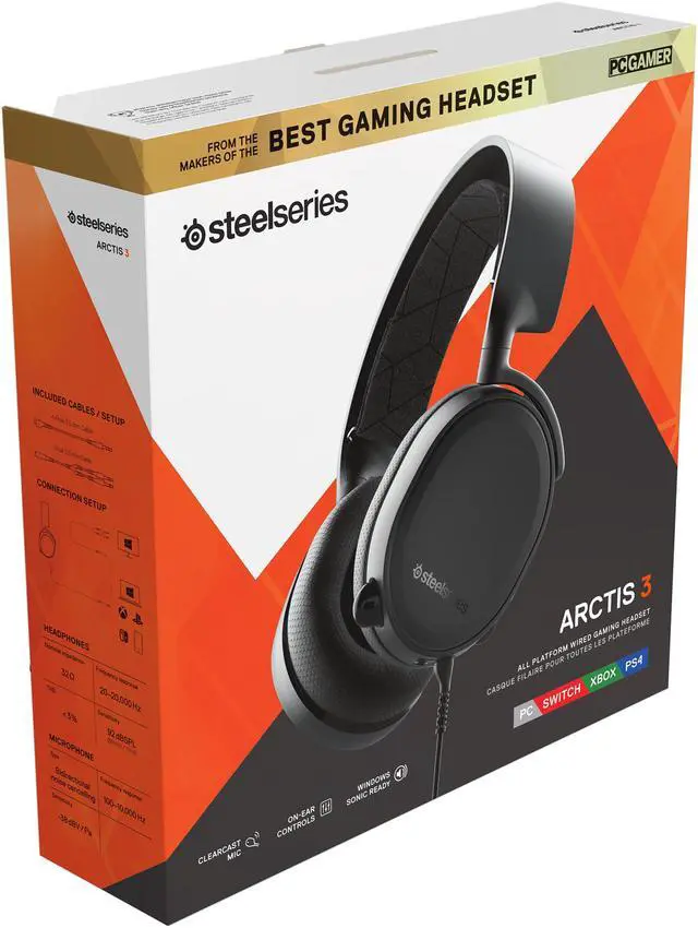 Alt view image 6 of 7 - SteelSeries Arctis 3 - All-Platform Gaming Headset - for PC, PlayStation 5, Xbox One, Nintendo Switch - Black