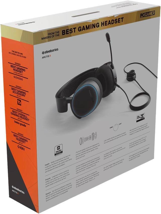 Alt view image 9 of 9 - SteelSeries Arctis 5 - RGB Illuminated Gaming Headset with DTS Headphone: X v2.0 Surround - for PC and PlayStation 4 - Black