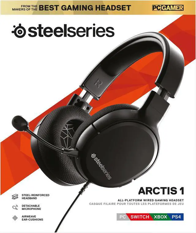Alt view image 7 of 7 - SteelSeries Arctis 1 Wired Gaming Headset - Detachable ClearCast Microphone - Lightweight Steel-Reinforced Headband - For PC, PS4, Xbox, Nintendo Switch, Mobile