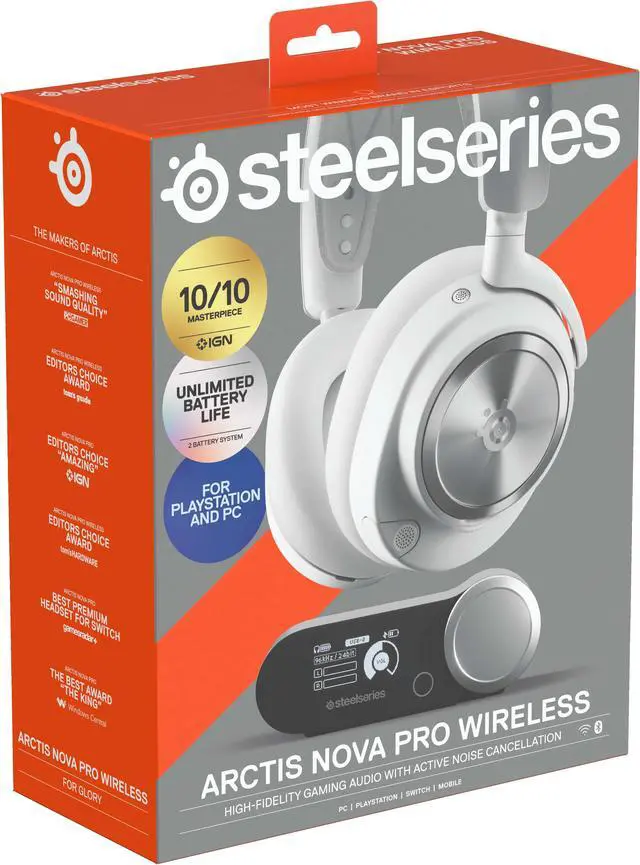 Alt view image 13 of 17 - SteelSeries Arctis Nova Pro Wireless Multi-System Gaming Headset - Premium Hi-Fi Drivers - Active Noise Cancellation - Infinity Power System - PC, PS5/PS4, Switch, Mobile, White