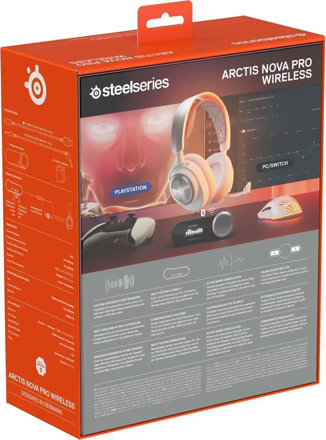 Alt view image 14 of 17 - SteelSeries Arctis Nova Pro Wireless Multi-System Gaming Headset - Premium Hi-Fi Drivers - Active Noise Cancellation - Infinity Power System - PC, PS5/PS4, Switch, Mobile, White