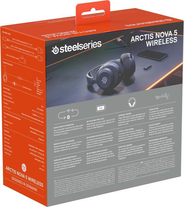 Alt view image 12 of 15 - SteelSeries Arctis Nova 5 Wireless Multi-System Gaming Headset — Neodymium Magnetic Drivers — 100+ Audio Presets — 60 HR Battery — 2.4GHz or BT — ClearCast Gen2.X Mic — PC, PS5, PS4, Switch, Mobile