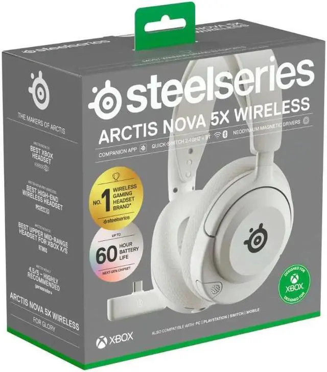 Alt view image 5 of 5 - SteelSeries 61677 USB Type-C Connector Circumaural Arctis Nova 5X Wireless Gaming Headset for Xbox Series X|S, Xbox One