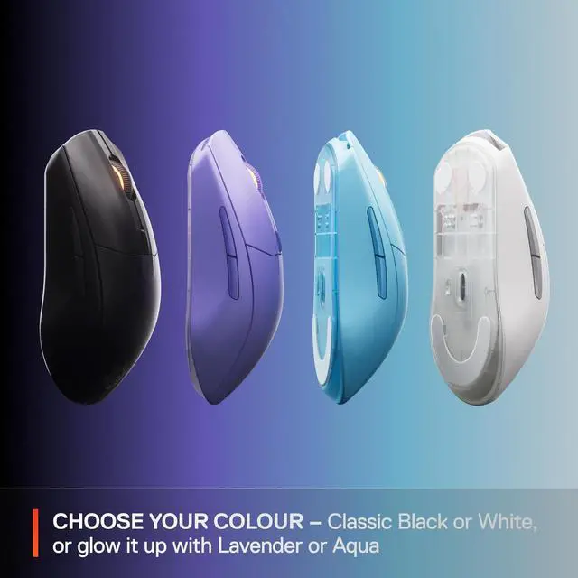 Alt view image 6 of 6 - SteelSeries Rival 3 Wireless Gen 2 Gaming Mouse — 2.4GHz and Bluetooth, 18000 DPI TrueMove Air Optical Sensor, 60 Million Click Durability, Light-Weight, 100% PTFE Feet — White
