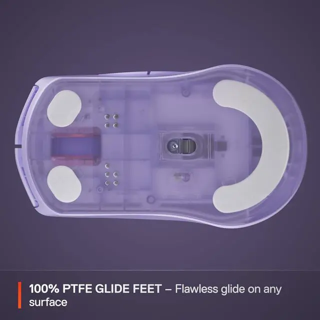 Alt view image 6 of 7 - SteelSeries Rival 3 Wireless Gen 2 Gaming Mouse — 2.4GHz and Bluetooth, 18000 DPI TrueMove Air Optical Sensor, 60 Million Click Durability, Light-Weight, 100% PTFE Feet — Lavender