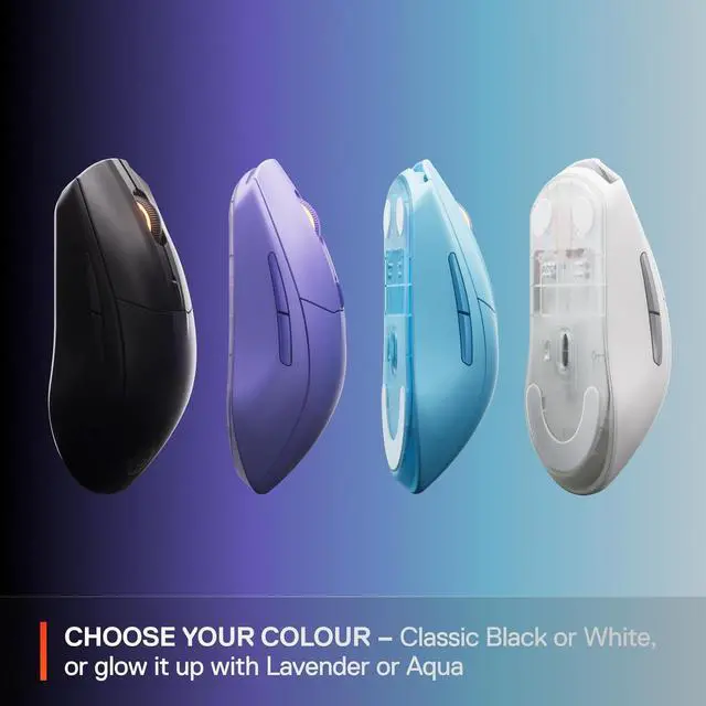 Alt view image 7 of 7 - SteelSeries Rival 3 Wireless Gen 2 Gaming Mouse — 2.4GHz and Bluetooth, 18000 DPI TrueMove Air Optical Sensor, 60 Million Click Durability, Light-Weight, 100% PTFE Feet — Aqua