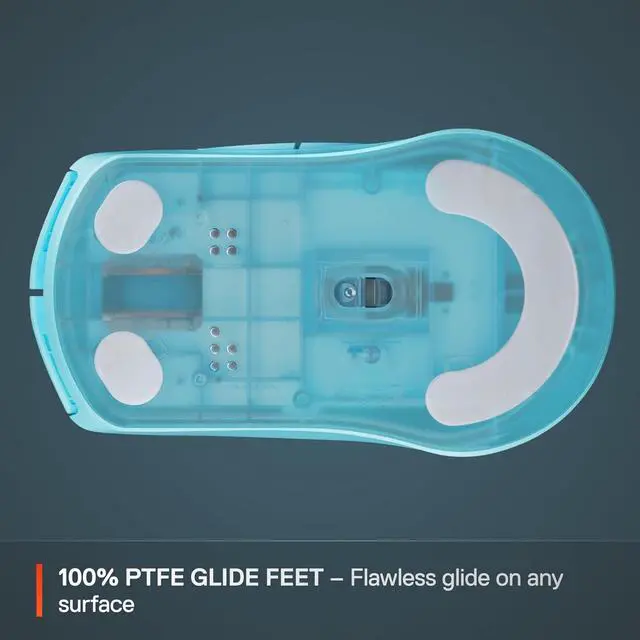 Alt view image 6 of 7 - SteelSeries Rival 3 Wireless Gen 2 Gaming Mouse — 2.4GHz and Bluetooth, 18000 DPI TrueMove Air Optical Sensor, 60 Million Click Durability, Light-Weight, 100% PTFE Feet — Aqua