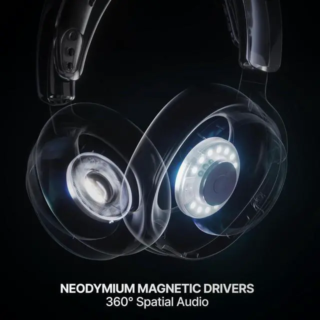Alt view image 4 of 9 - SteelSeries Arctis Nova 7 Wireless Gen 2 Gaming Headset - Real-Time App Control, 50+ HR Play, Neodymium Drivers, Mix 2.4GHz/Bluetooth, PC, PS5, PS4, Switch 1/2, Mobile - Black