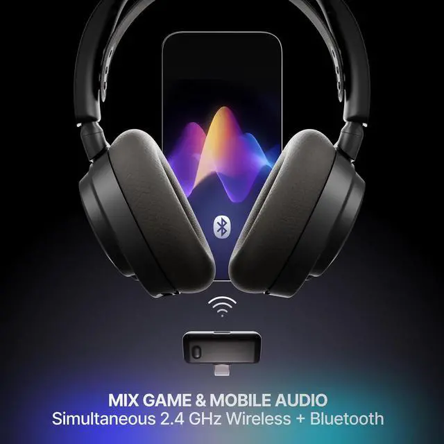 Alt view image 6 of 9 - SteelSeries Arctis Nova 7 Wireless Gen 2 Gaming Headset - Real-Time App Control, 50+ HR Play, Neodymium Drivers, Mix 2.4GHz/Bluetooth, PC, PS5, PS4, Switch 1/2, Mobile - Black