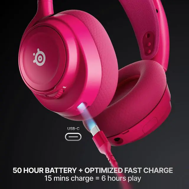 Alt view image 5 of 9 - SteelSeries Arctis Nova 7 Wireless Gen 2 Gaming Headset - Real-Time App Control, 50+ HR Play, Neodymium Drivers, Mix 2.4GHz/Bluetooth, PC, PS5, PS4, Switch 1/2, Mobile - Magenta