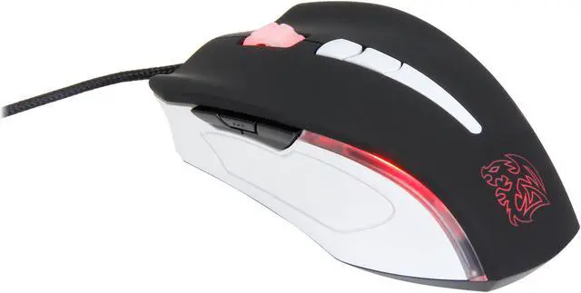 Alt view image 2 of 6 - Tt eSPORTS BLACK Element COMBAT WHITE MO-BLE001DTG01 Black/White 9 Buttons 1 x Wheel USB Wired Laser Gaming Mouse