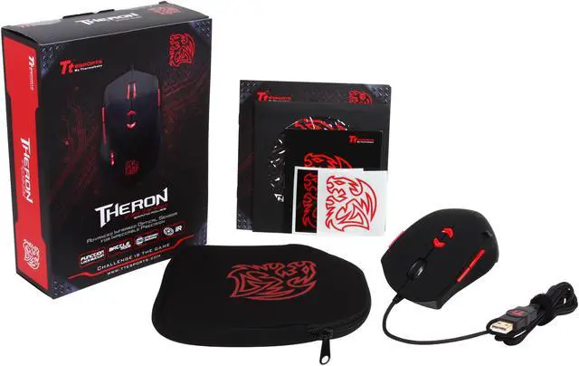 Alt view image 5 of 5 - Tt eSPORTS THERON Infrared MO-TRN006DTM Black 8 Buttons 1 x Wheel USB Wired Optical Gaming Mouse
