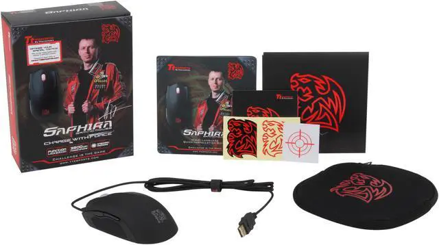 Alt view image 9 of 9 - Tt eSPORTS SAPHIRA MO-SPH008DT Black 1 x Wheel USB Wired Optical Gaming Mouse