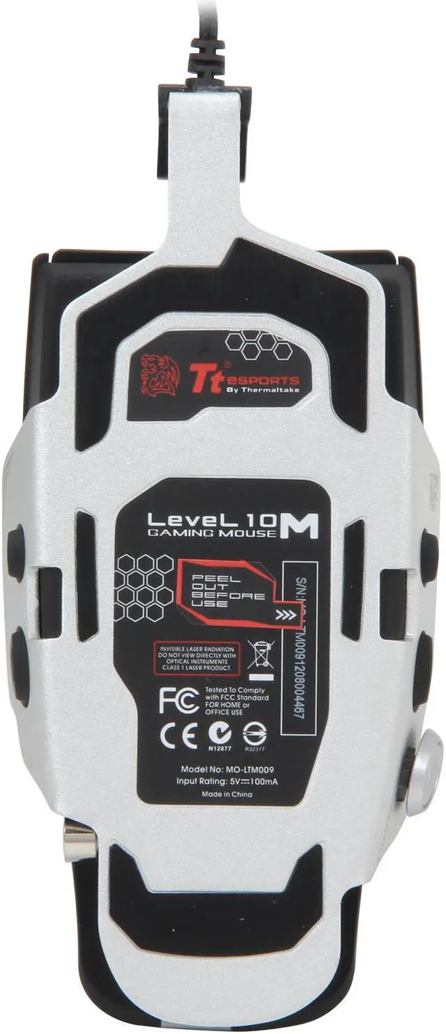 Alt view image 4 of 6 - Tt eSPORTS Level 10 M USB Laser Gaming Mouse - Diamond Black