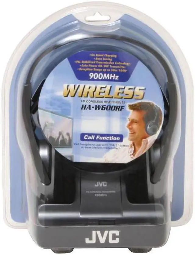 Alt view image 2 of 2 - JVC Black HA-W600RF Circumaural 900 MHz Wireless Stereo Headphone