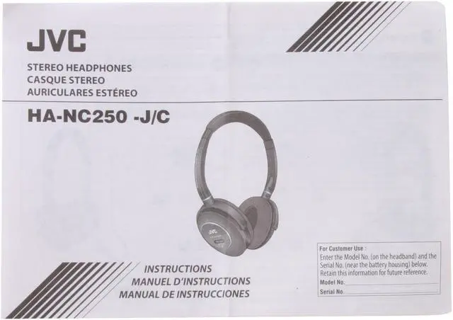 Alt view image 12 of 13 - JVC HA-NC250 3.5mm/ 6.3mm Connector Circumaural Noise Cancelling Headphone