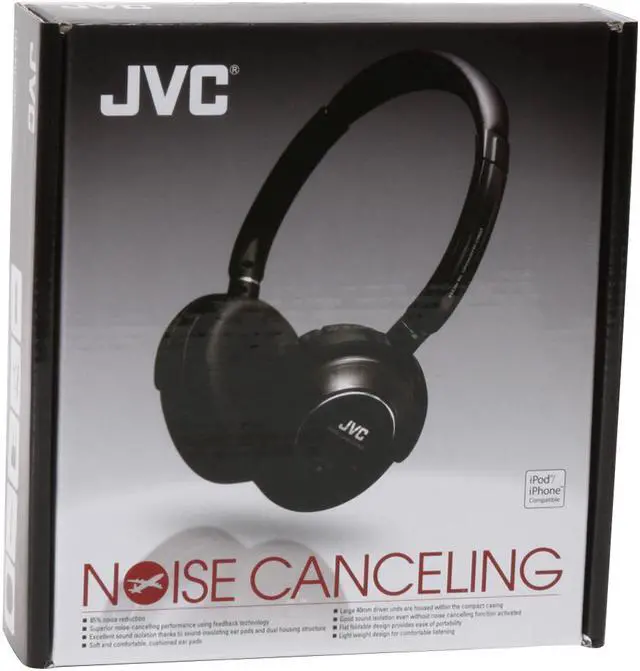 Alt view image 13 of 13 - JVC HA-NC250 3.5mm/ 6.3mm Connector Circumaural Noise Cancelling Headphone