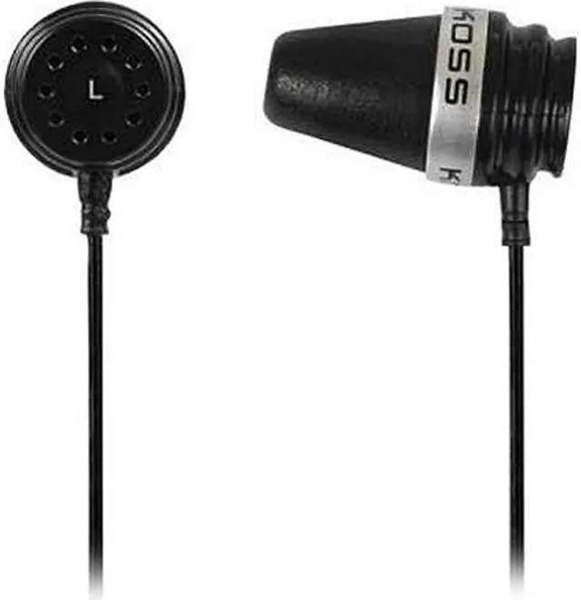 Main image of KOSS Sparkplug Earbud Stereophone with Microphone Black Element Connects to Tubular Port