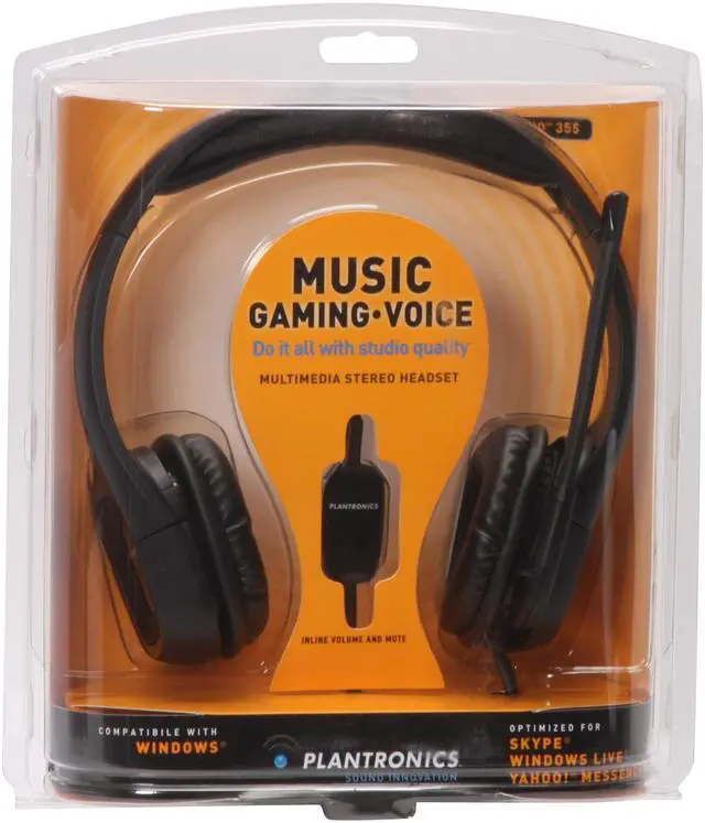 Alt view image 9 of 9 - PLANTRONICS .Audio 355 3.5mm Connector Circumaural Stereo Headset