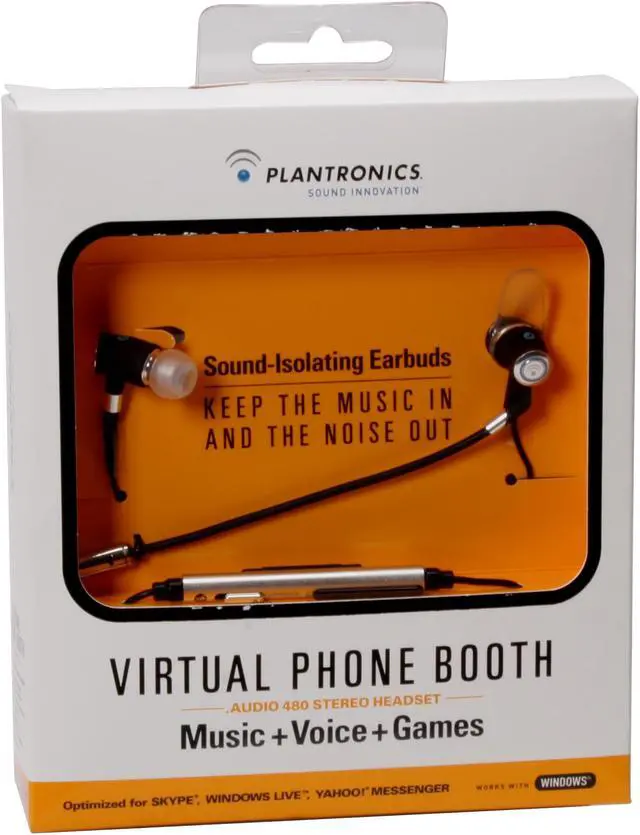 Alt view image 14 of 14 - PLANTRONICS .Audio 480 3.5mm/ USB Connector Canal Stereo Headset