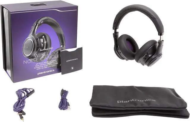 Alt view image 7 of 7 - Plantronics Backbeat Pro Wireless Active Noise Cancelling Headphones with Mic – Black