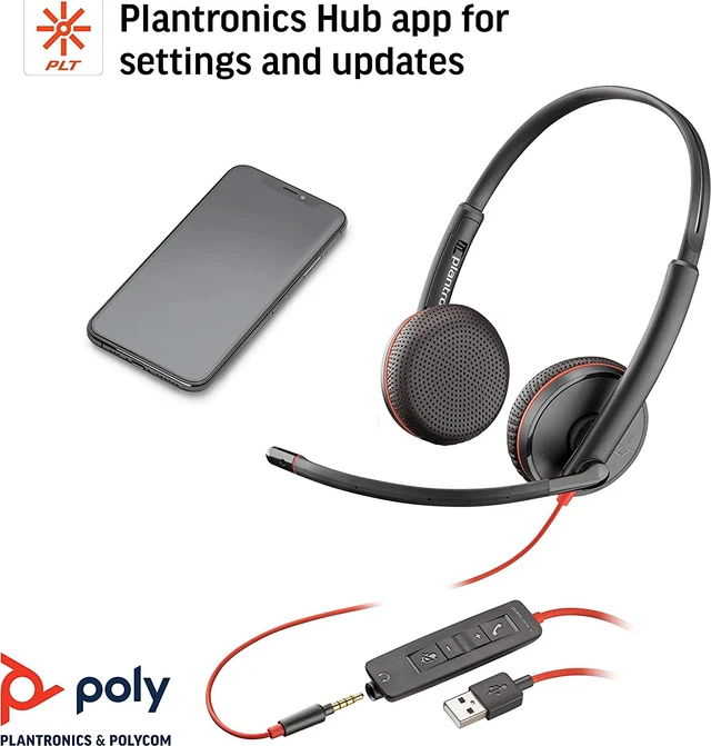 Alt view image 5 of 5 - Plantronics Blackwire 3225 USB-A Headset, On-Ear Mono Headset, Wired