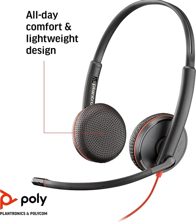 Alt view image 4 of 5 - Plantronics Blackwire 3225 USB-A Headset, On-Ear Mono Headset, Wired