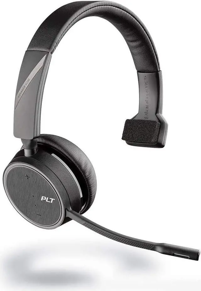 Main image of Plantronics - Voyager 4210 Office with Two-Way Base USB-A (Poly) - Bluetooth Single-Ear (Monaural) Headset - Connect to PC, Mac, & Desk Phone-Noise Canceling-Works with Teams (Certified), Zoom & more