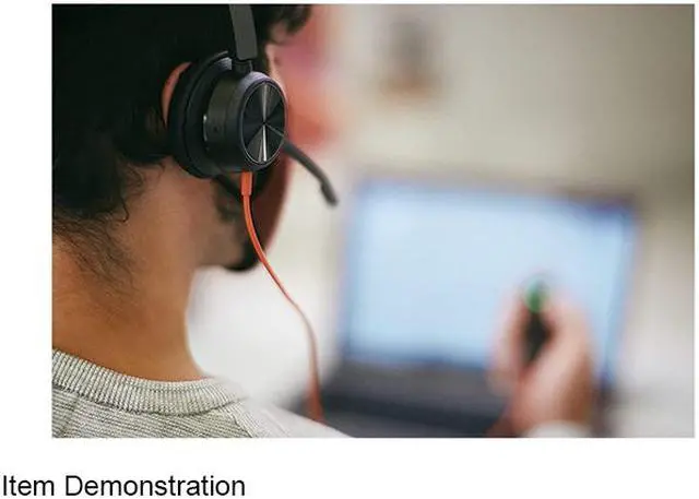 Alt view image 3 of 5 - Poly - Blackwire 8225 Wired Headset with Boom Mic (Plantronics) - Dual-Ear (Stereo) Computer Headset - USB-C to Connect to Your PC/Mac - Active Noise Canceling - Works with Teams, Zoom & More