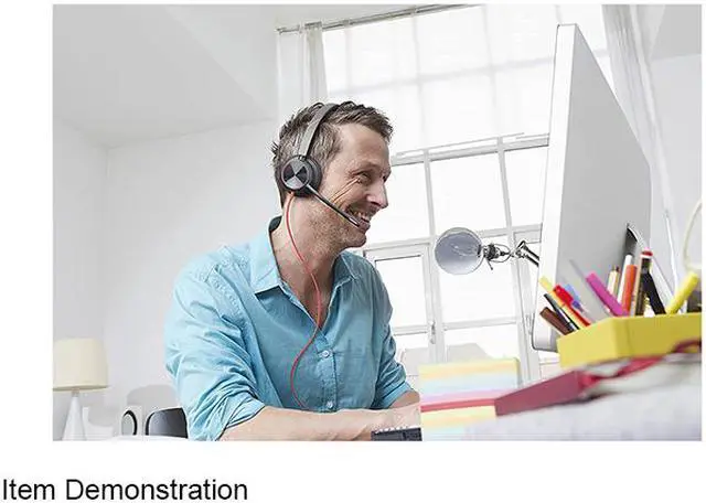 Alt view image 4 of 5 - Poly - Blackwire 8225 Wired Headset with Boom Mic (Plantronics) - Dual-Ear (Stereo) Computer Headset - USB-C to Connect to Your PC/Mac - Active Noise Canceling - Works with Teams, Zoom & More