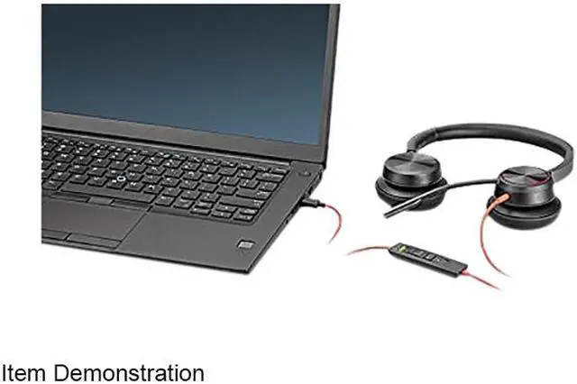 Alt view image 2 of 5 - Poly - Blackwire 8225 Wired Headset with Boom Mic (Plantronics) - Dual-Ear (Stereo) Computer Headset - USB-C to Connect to Your PC/Mac - Active Noise Canceling - Works with Teams, Zoom & More