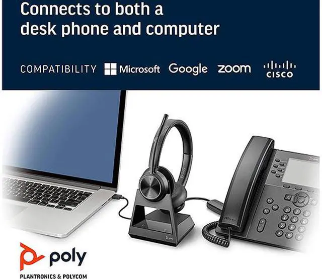 Alt view image 6 of 7 - Poly Savi 7320 Ultra-Secure Wireless DECT Headset System