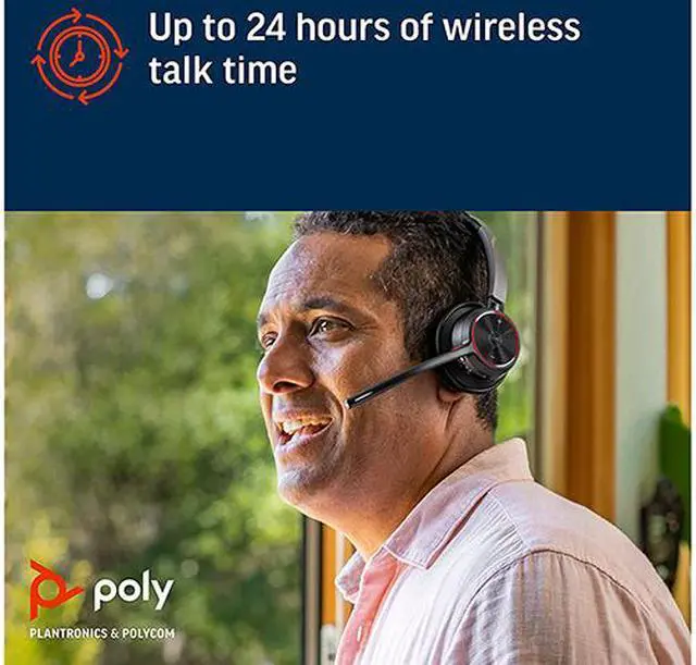 Alt view image 7 of 7 - Poly - Voyager 4320 UC Wireless Headset + Charge Stand (Plantronics) - Headphones w/Mic - Connect to PC/Mac via USB-A Bluetooth Adapter, Cell Phone via Bluetooth-Works w/Teams (Certified), Zoom&More