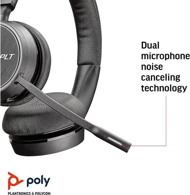 Alt view image 3 of 6 - Plantronics - Voyager 4210 UC USB-A (Poly) - Bluetooth Single-Ear (Monaural) Headset - Connect to PC, Mac, & Desk Phone - Noise Canceling - Works with Teams, Zoom & more