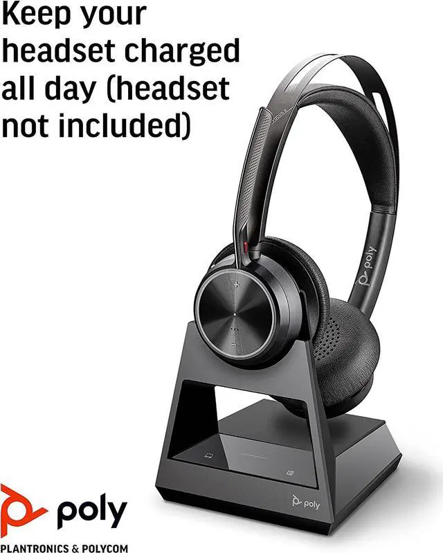 Alt view image 4 of 5 - Poly - Voyager Office Base (Plantronics) - Compatible with Voyager Focus 2 and Voyager 4300 UC Series Headsets (Sold Separately) - Connect to PC/Mac, Deskphone, & Cell Phone