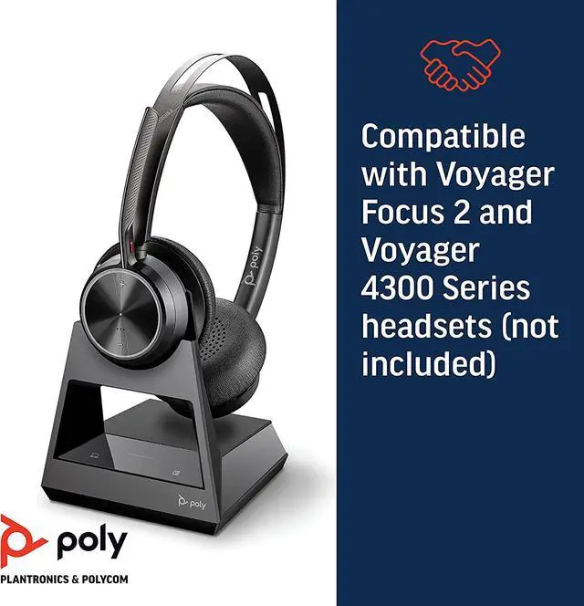 Alt view image 5 of 5 - Poly - Voyager Office Base (Plantronics) - Compatible with Voyager Focus 2 and Voyager 4300 UC Series Headsets (Sold Separately) - Connect to PC/Mac, Deskphone, & Cell Phone