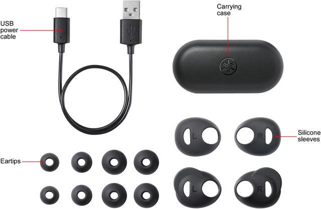 Alt view image 5 of 5 - Yamaha TW-E3ABL True Wireless Earbuds - Black