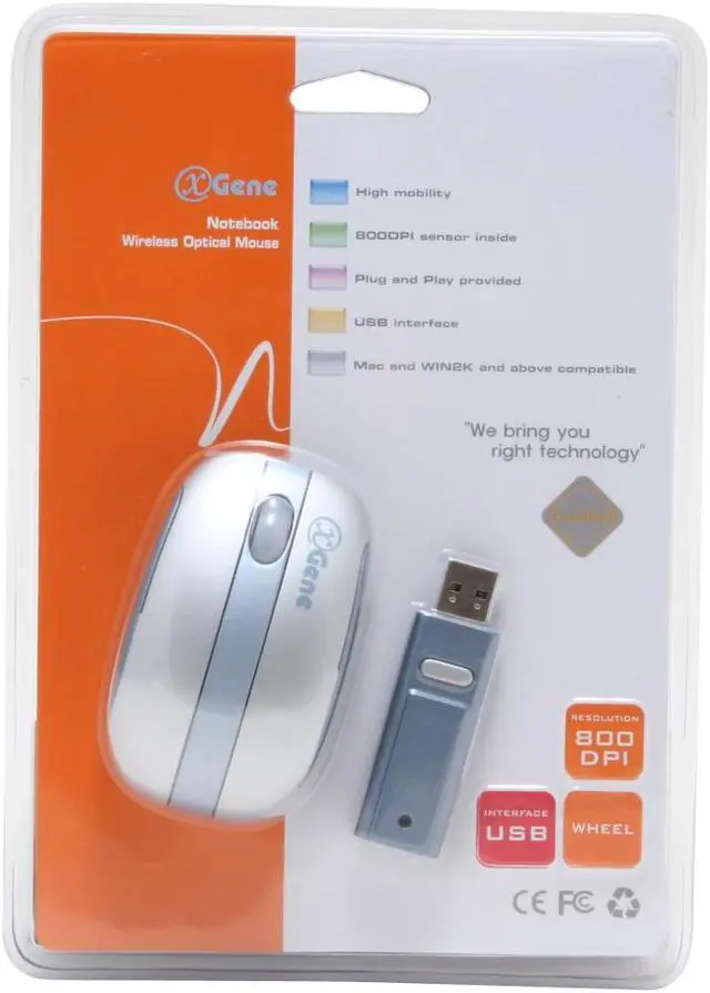 Alt view image 5 of 5 - X-Gene 01010 Blue/Silver 3 Buttons 1 x Wheel RF Wireless Optical Mini Notebook Wireless Mouse