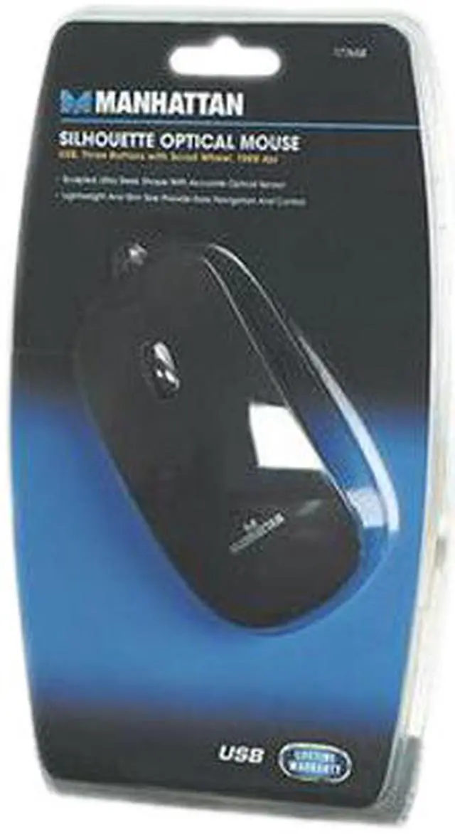 Alt view image 6 of 6 - Manhattan 177658 Black 3 Buttons 1 x Wheel USB Wired Optical Silhouette Mouse