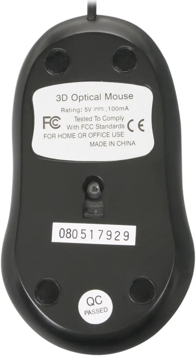 Alt view image 4 of 5 - Standard A133 Black USB Wired Optical 800 dpi Mouse