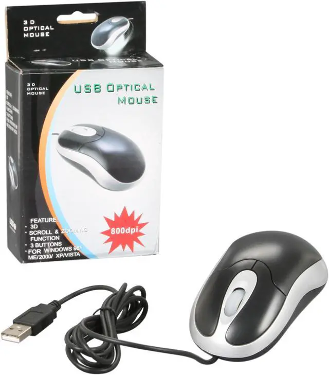 Alt view image 5 of 5 - Standard A133 Black USB Wired Optical 800 dpi Mouse